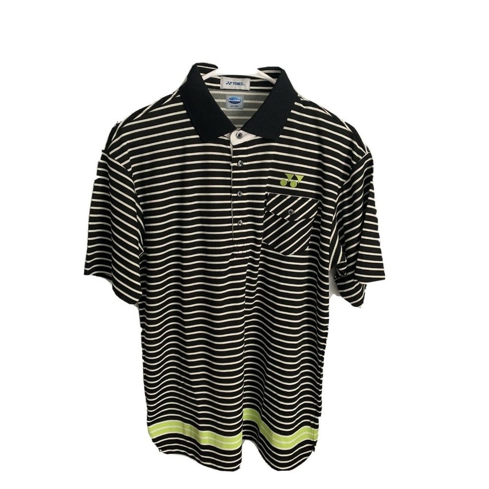 YONEX Shirt Men Badminton Stripe Ping Pong Polo